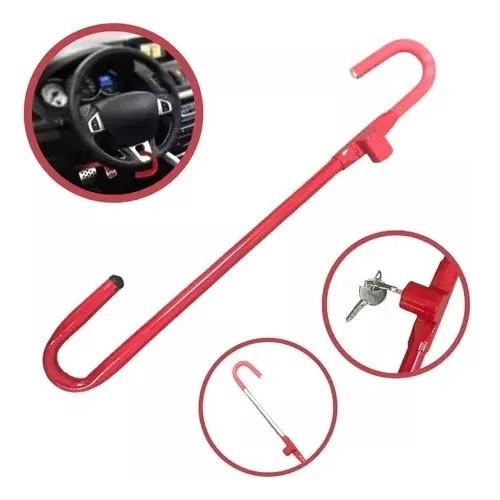 Trava de Segurança Antifurto em Aço Pedal e Volante Para Fiat Idea Adventure Stilo Chave Tetra