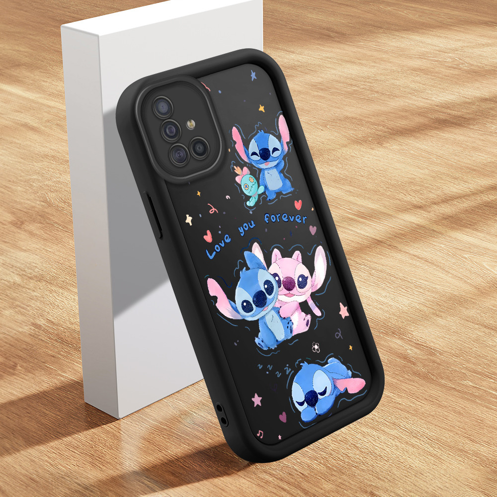 Capinha Para Samsung Galaxy A51 Case Capa De Celular Stitch Macio Silicone Black 5290 em Oferta na Shopee