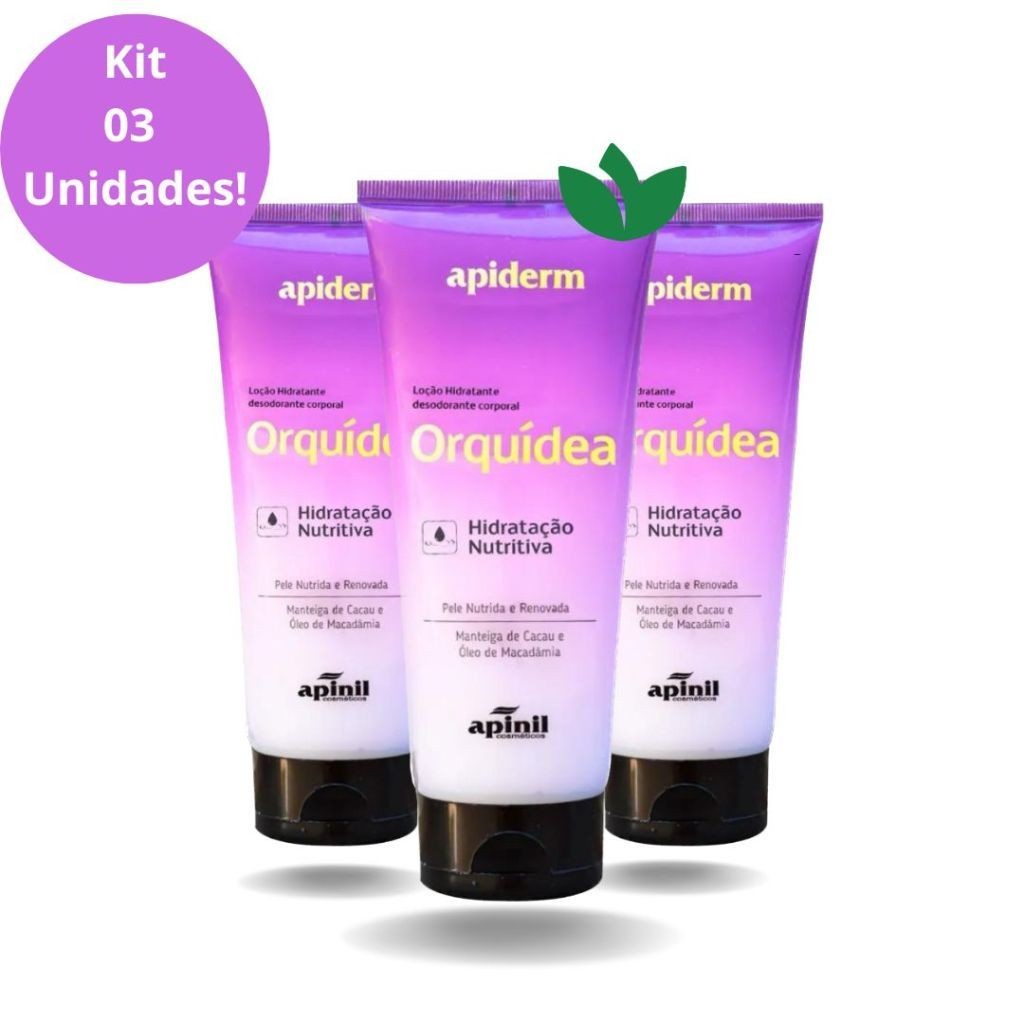 KIT 3 Hidratante Corporal Apinil 190g Orquídea - Creme Hidratante Corporal Intimo Feminino