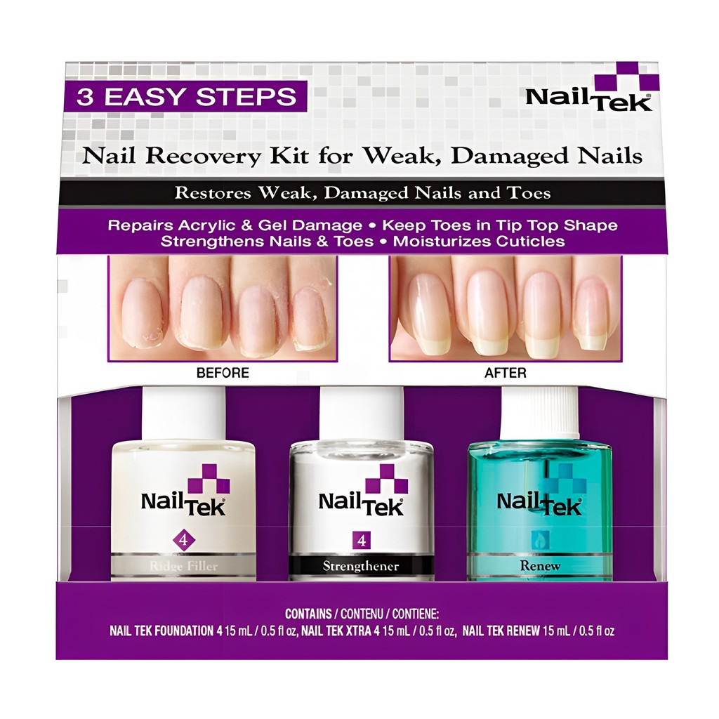 Nail Tek Kit 3 em 1 para Unhas Fracas e Danificadas 15ml em Oferta na Shopee