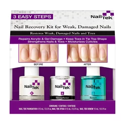 Nail Tek Kit 3 em 1 para Unhas Fracas e Danificadas 15ml