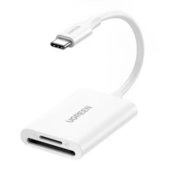 Leitor Cartão Memória Ugreen Micro e Sd p/Usb-C Branco