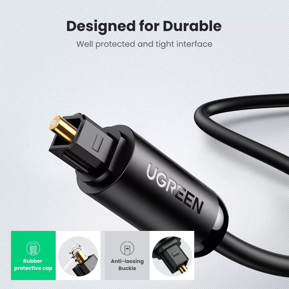 Ugreen Cabo Óptico de Áudio Toslink 3 M Qualidade Premium