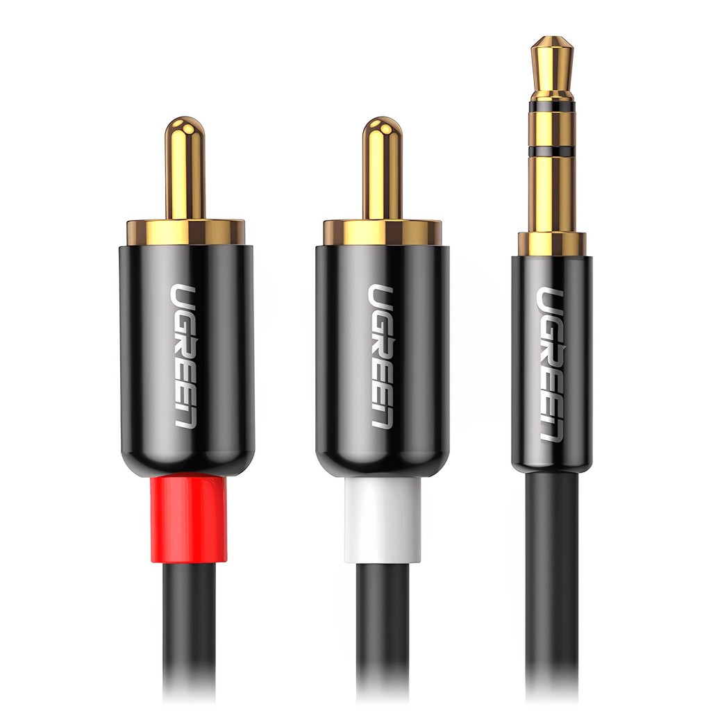 Cabo de Áudio Ugreen 3.5mm para 2Rca Macho 1.5 Metro Preto em Oferta na Shopee