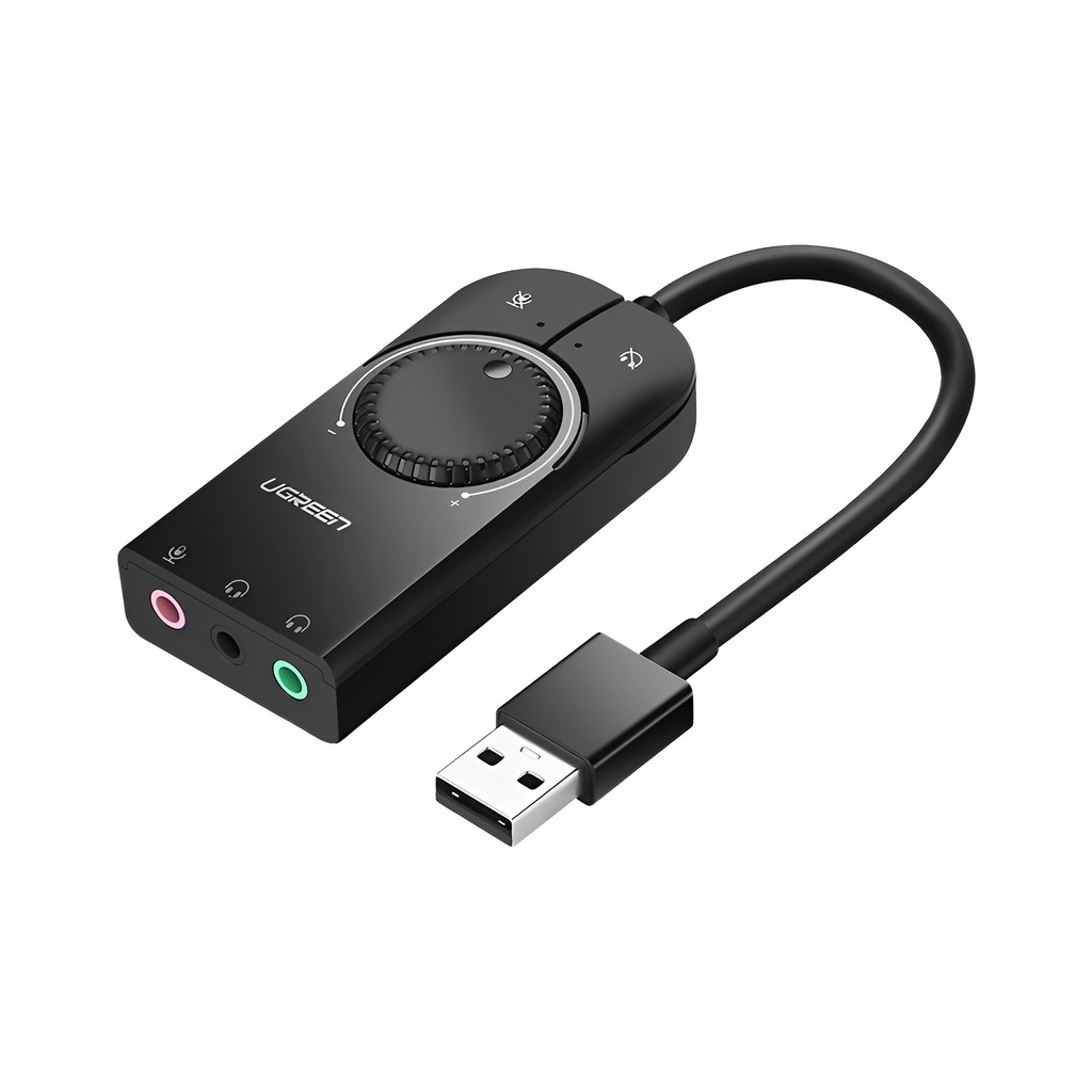 Adaptador Áudio Externo Ugreen 3 em 1 Interf. Usb 2.0 15cm em Oferta na Shopee