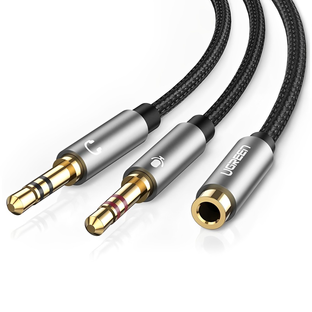 Cabo Áudio Fêmea Ugreen Divisor Fone Ouvido para 3.5mm Macho em Oferta na Shopee
