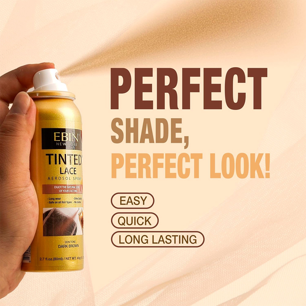 Spray Tintura Renda Peruca Ebin 80ml Marrom Médio · foto 2