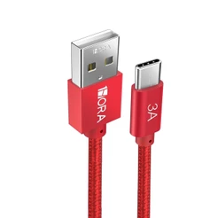 Cabo Carregamento 1Hora Usb 2.0 A/C 3A Macho 2M Vermelho