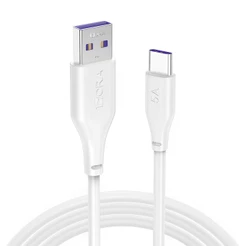 Cabo Carregamento Dados 1Hora Usb 2.0 A/C 5A 1M Branco