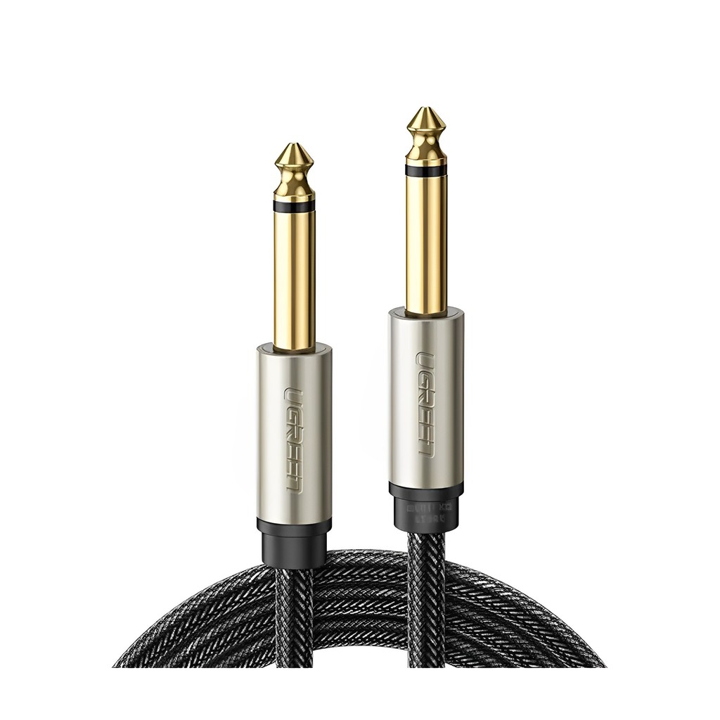 Cabo Áudio Ugreen 6.35mm Macho p/Guitarra 2 Metros Preto em Oferta na Shopee