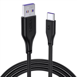 Cabo de Carregamento 1Hora Usb 2.0 A/C 5A Macho 2M Preto