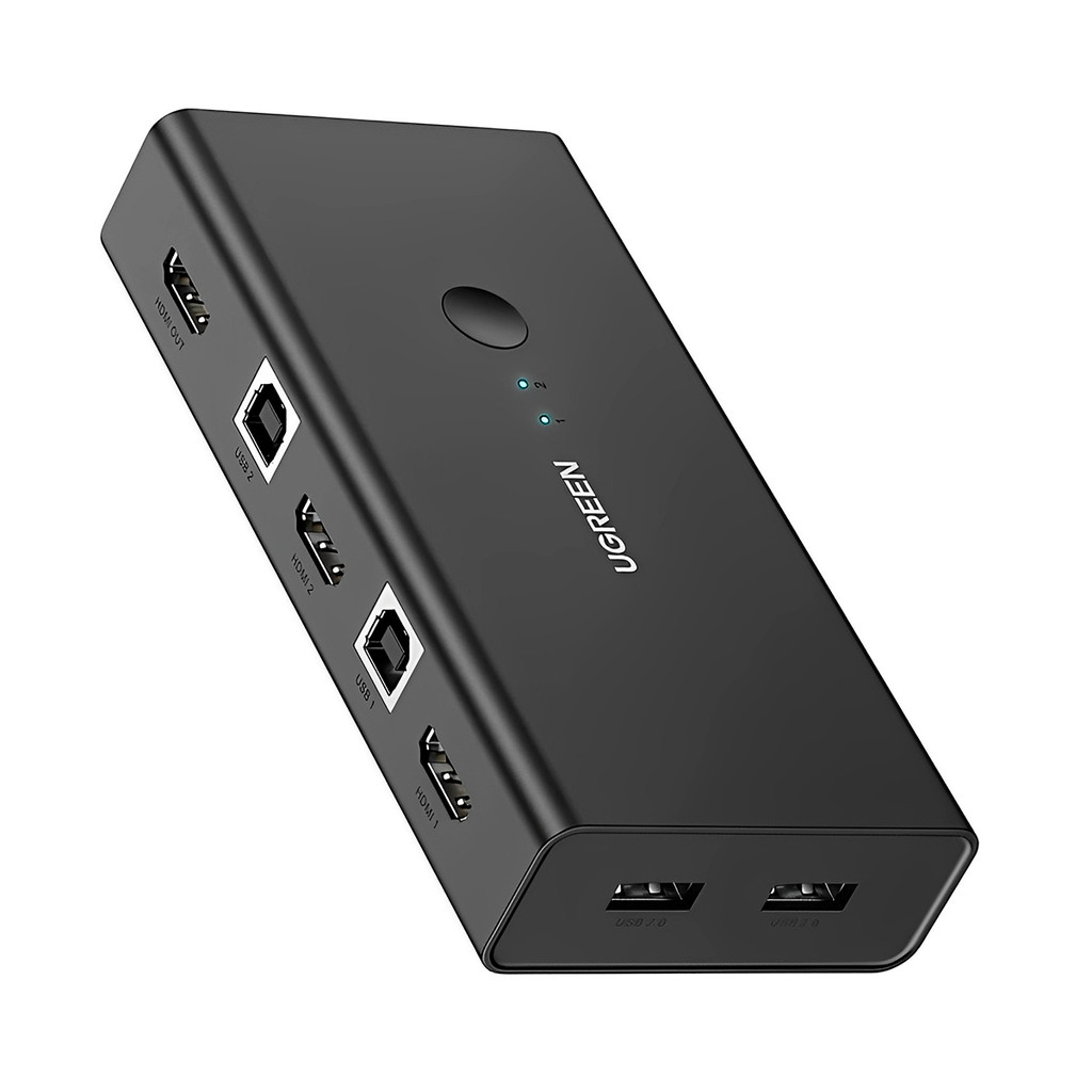 Ugreen Switch HDMI 2 Entradas 1 Saída Comutador KVM Preto
