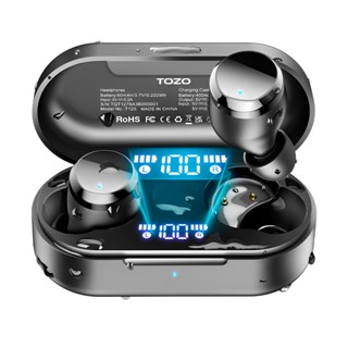 Fone de Ouvido Sem Fio Tozo T12s Bluetooth 5.3 Preto em Oferta na Shopee