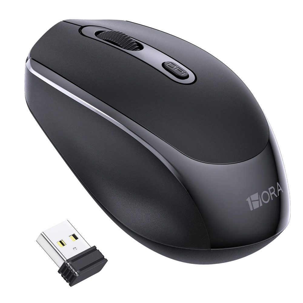 Mouse Sem Fio 1Hora, Mouse Wireless 2.4G Preto - Computers & Accessories