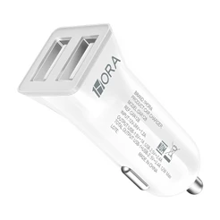 Carregador Veicular Carro 1Hora Portas Usb A 2.4A Branco