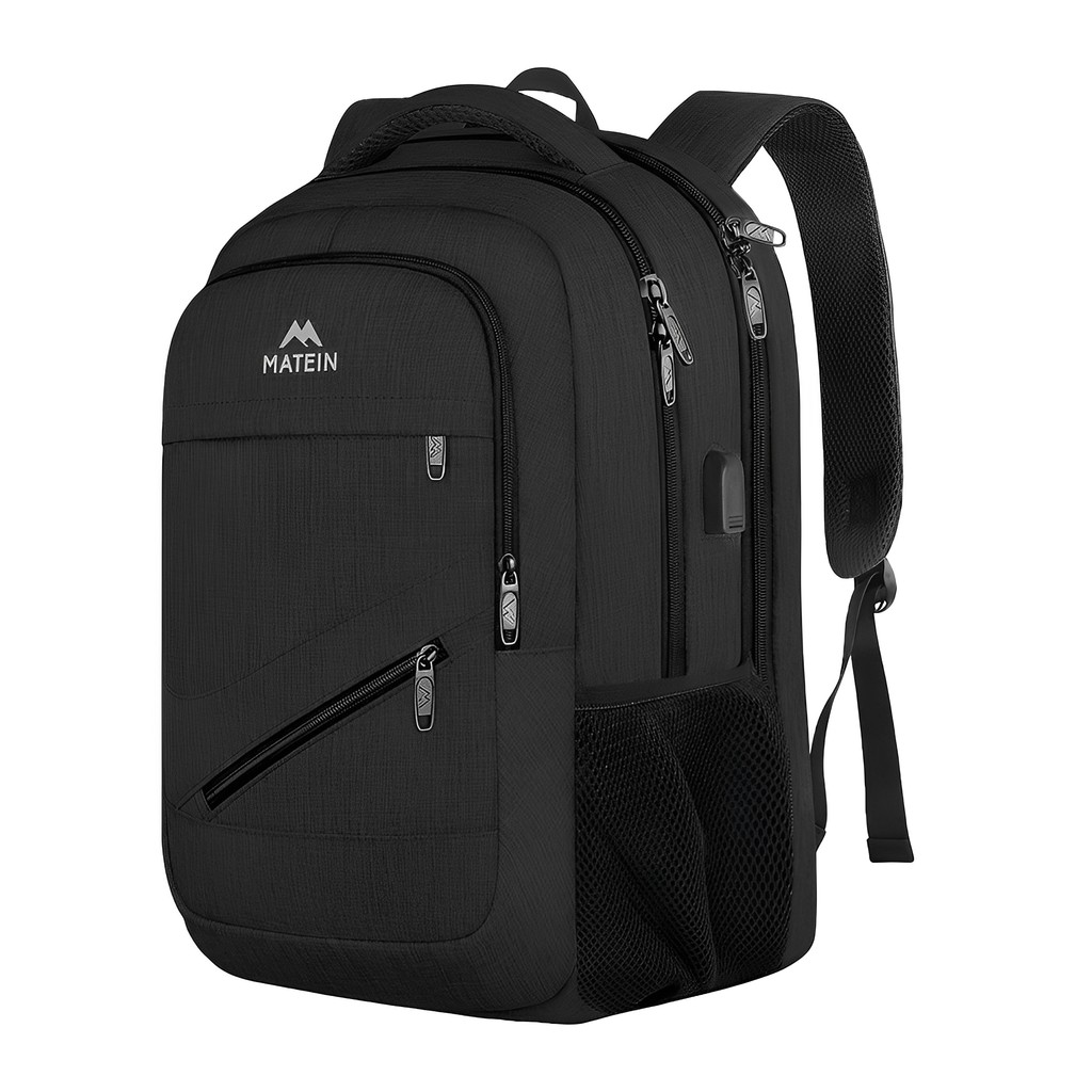 Mochila de Viagem Matein Poliéster Bolso p/Laptop Preta em Oferta na Shopee
