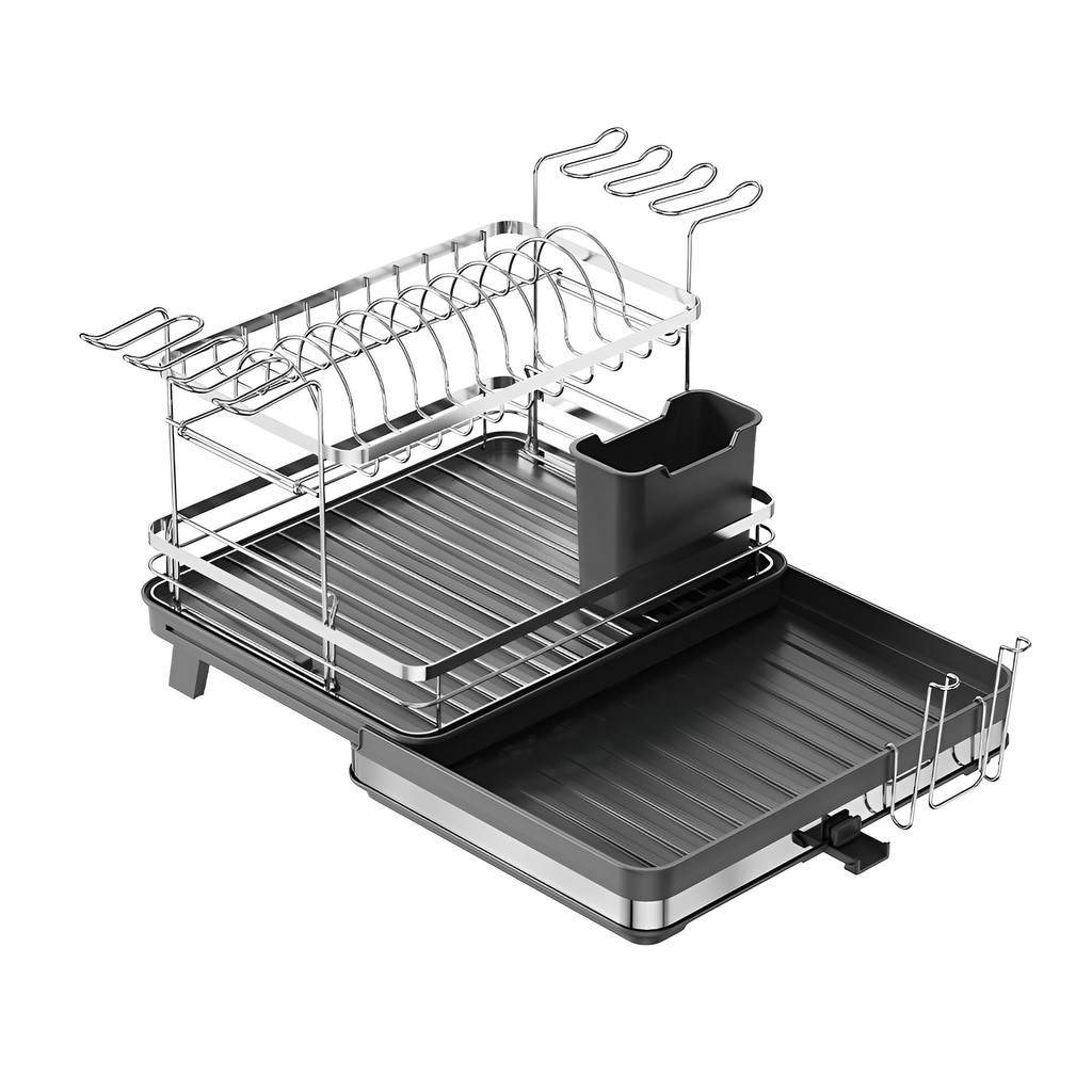 Homfel Escorredor Louça Pratos 2Camadas p/Cozinha Preto em Oferta na Shopee