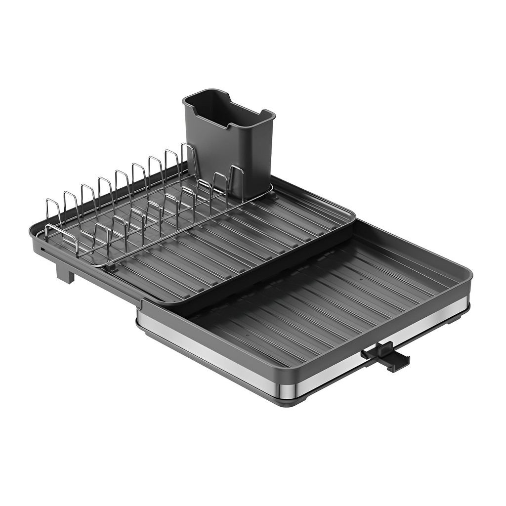 Homfel Escorredor Louça Prato Extensível p/Cozinha Preto - Home & Living