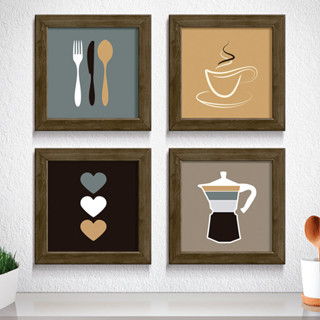 Quadro Para Parede Decorativo Cozinha  Moldura e Vidro Cantinho do Café Cafeteria Restaurate em Oferta na Shopee