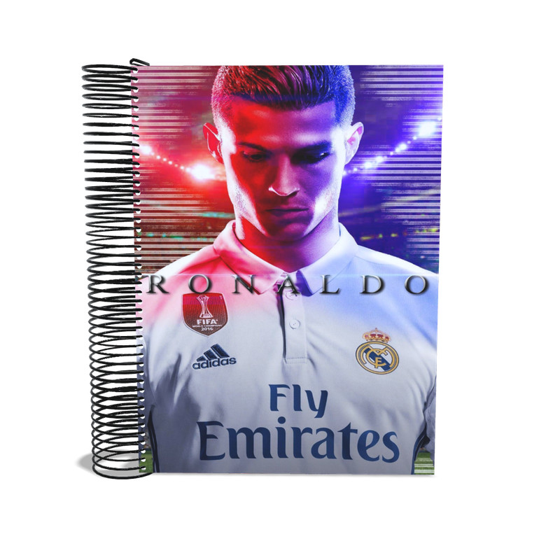 Caderno Cristiano Ronaldo com Capa Dura 10 Matérias Quem Ama Cristiano Ronaldo
