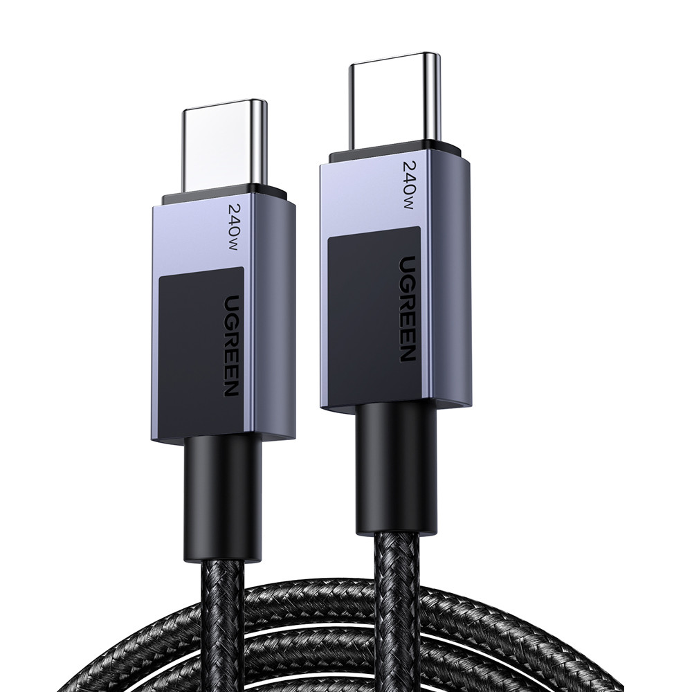 Cabo Usb C Ugreen Macho 480Mbs Máx. 240W 1 Metro Preto em Oferta na Shopee