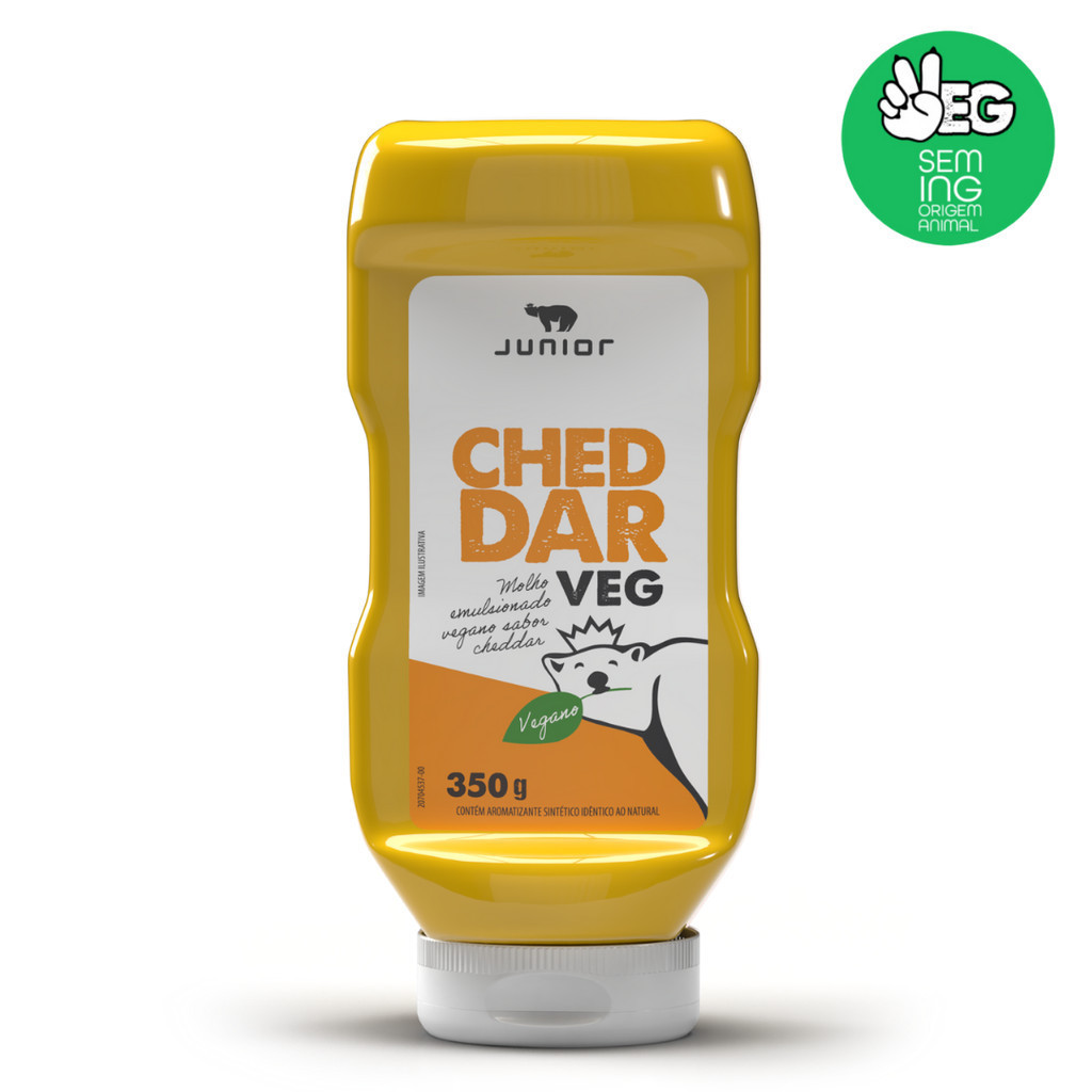 Cheddar Vegano Frasco 350g Junior Molho Vegetal Cruelty Free Gourmet Sanduíches Lanches Snacks em Oferta na Shopee
