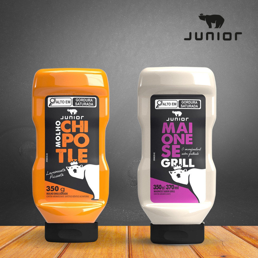 Kit Maionese Grill Chipotle Junior 350g Molho Cremoso Defumado Gourmet Kit Com 2 Unidades Frasco Lanches Fritas em Oferta na Shopee