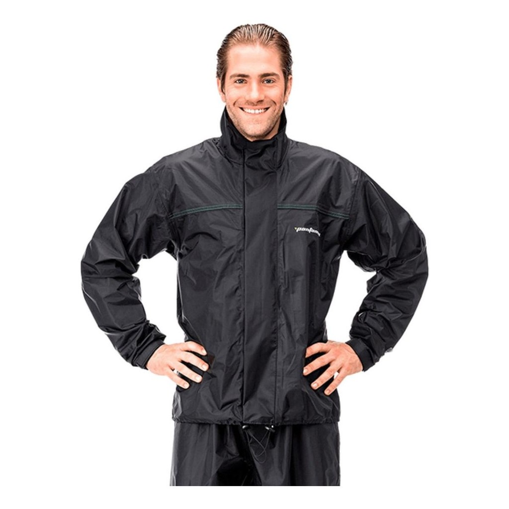 Capa De Chuva Motoqueiro Pantaneiro Nylon Com Gola Alta