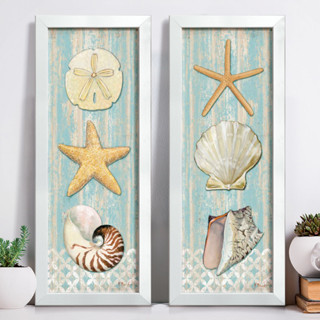 Quadro Decorativo de Parede Praia Mar Conchas Estrela Marinha Moldura Vidro  Banherio Sala Sacada em Oferta na Shopee