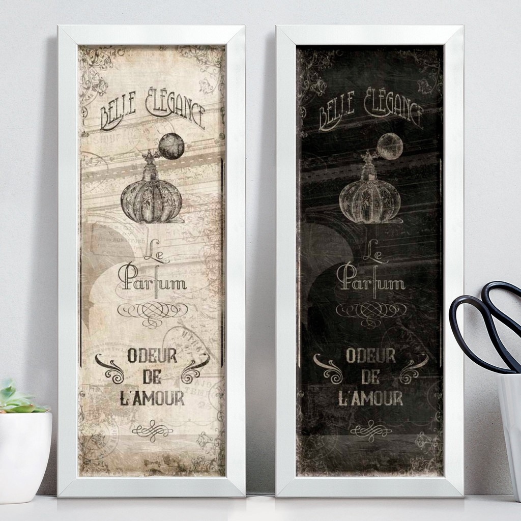 Quadro Decorativo de Parede Para Loja Closet Banheiro Lavabo Perfumaria com Moldura Vidro
