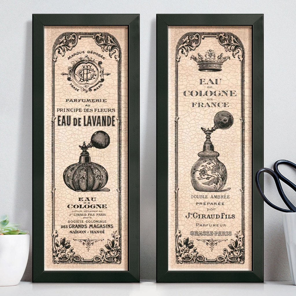 Quadro Decorativo de Parede Para Banheiro Lavabo Closet Loja Perfumaria com Moldura Vidro