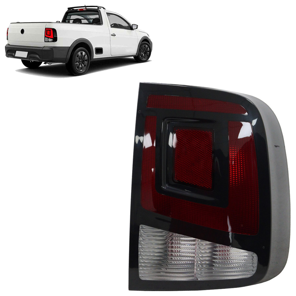 Lanterna Traseira Saveiro 2023 2024 2025 Bicolor Lente Lisa Acrilico em Oferta na Shopee