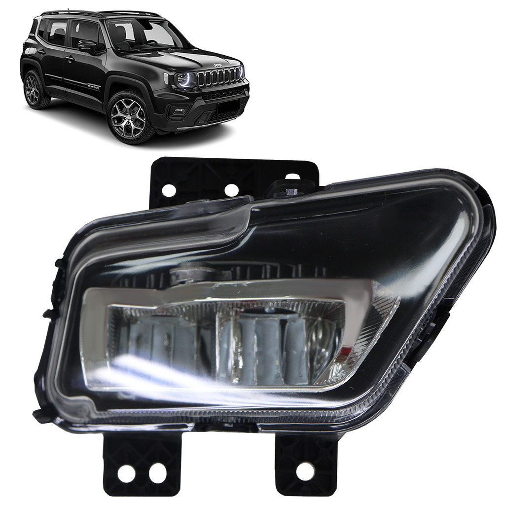 Farol Neblina Renegade 2022 2023 2024 2025 LED Lente Lisa Acrilico