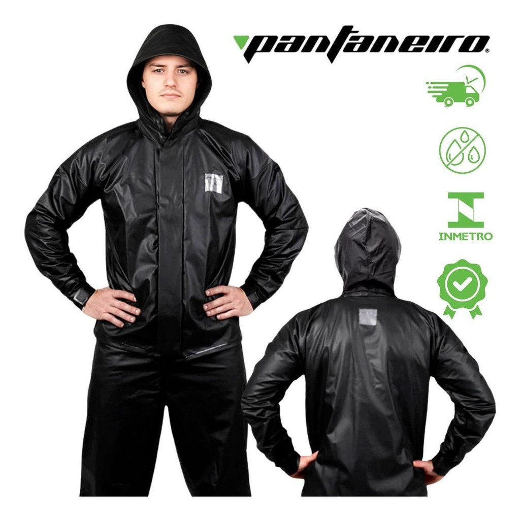 Capa De Chuva Motoqueiro Pantaneiro C/ Capuz Impermeável Capa De Chuva Motoqueiro Pantaneiro C/ Capuz Impermeável