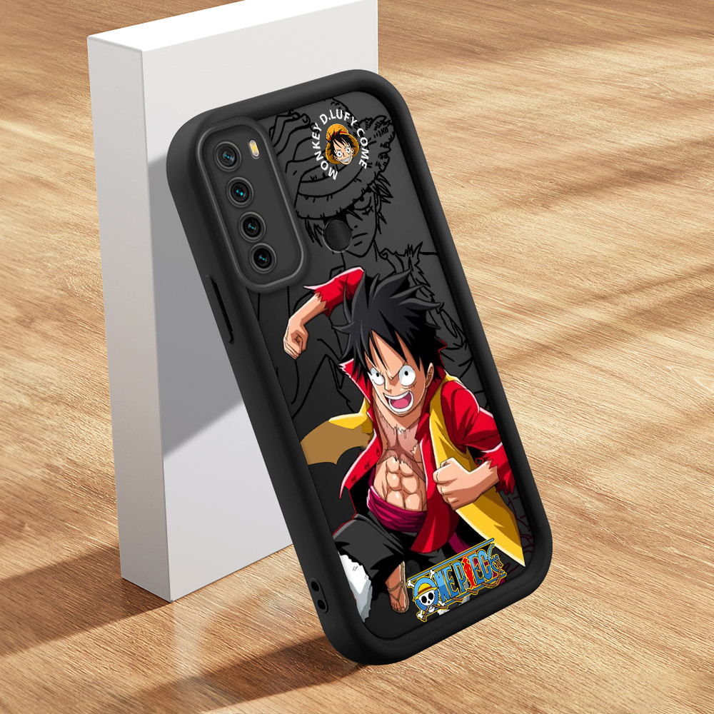 Capinha Para Xiaomi Redmi Note 8 Case Capa De Celular Luffy Macio Silicone Black 5249 em Oferta na Shopee