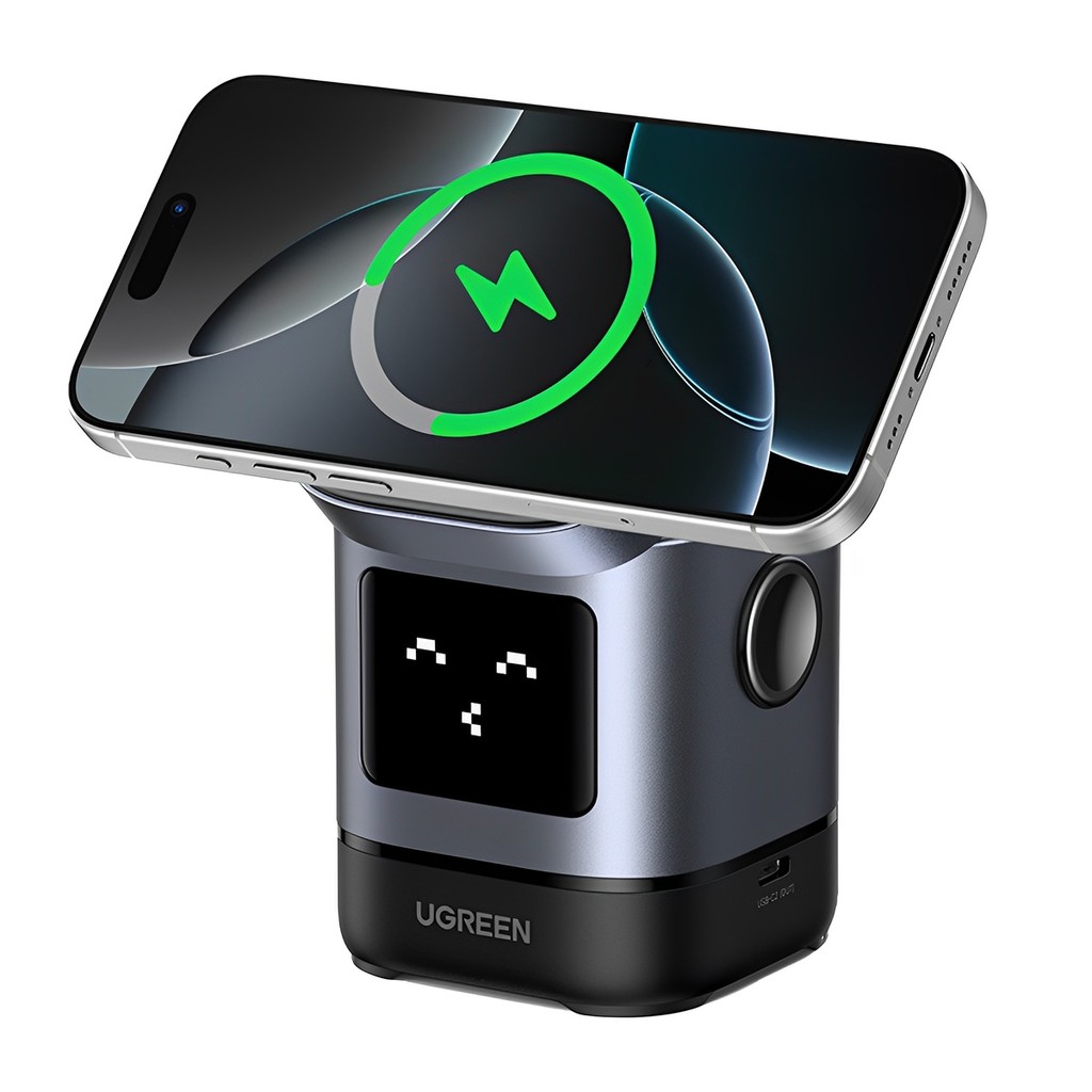 Carregador Magnético Sem Fio Ugreen 2in1 Máx. 15W Preto em Oferta na Shopee
