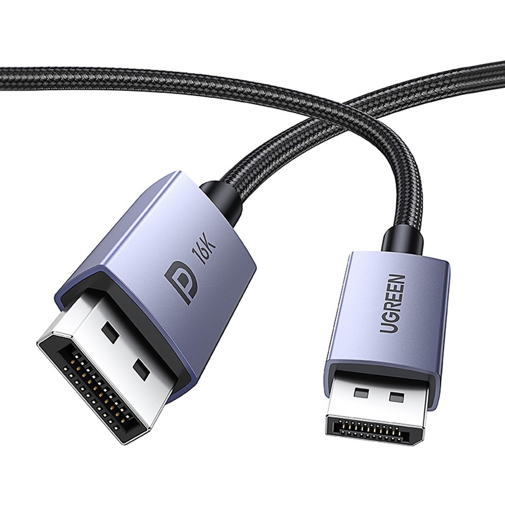 Cabo DisplayPort 2.1 Ugreen Macho 16-30Hz 2Metros Preto em Oferta na Shopee