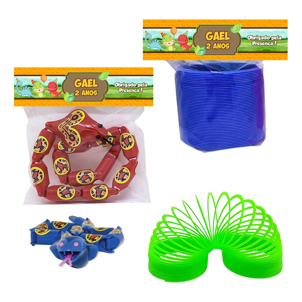 5 Mola Maluca + Cobra Naja Maluca Dinossauro Baby Lembrancinhas Personalizadas Aniversário Infantil
