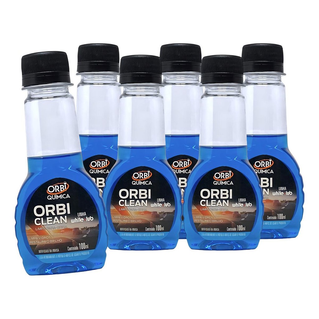 6 Limpa Para Brisas Detergente Desengordura Orbi Clean 100ml