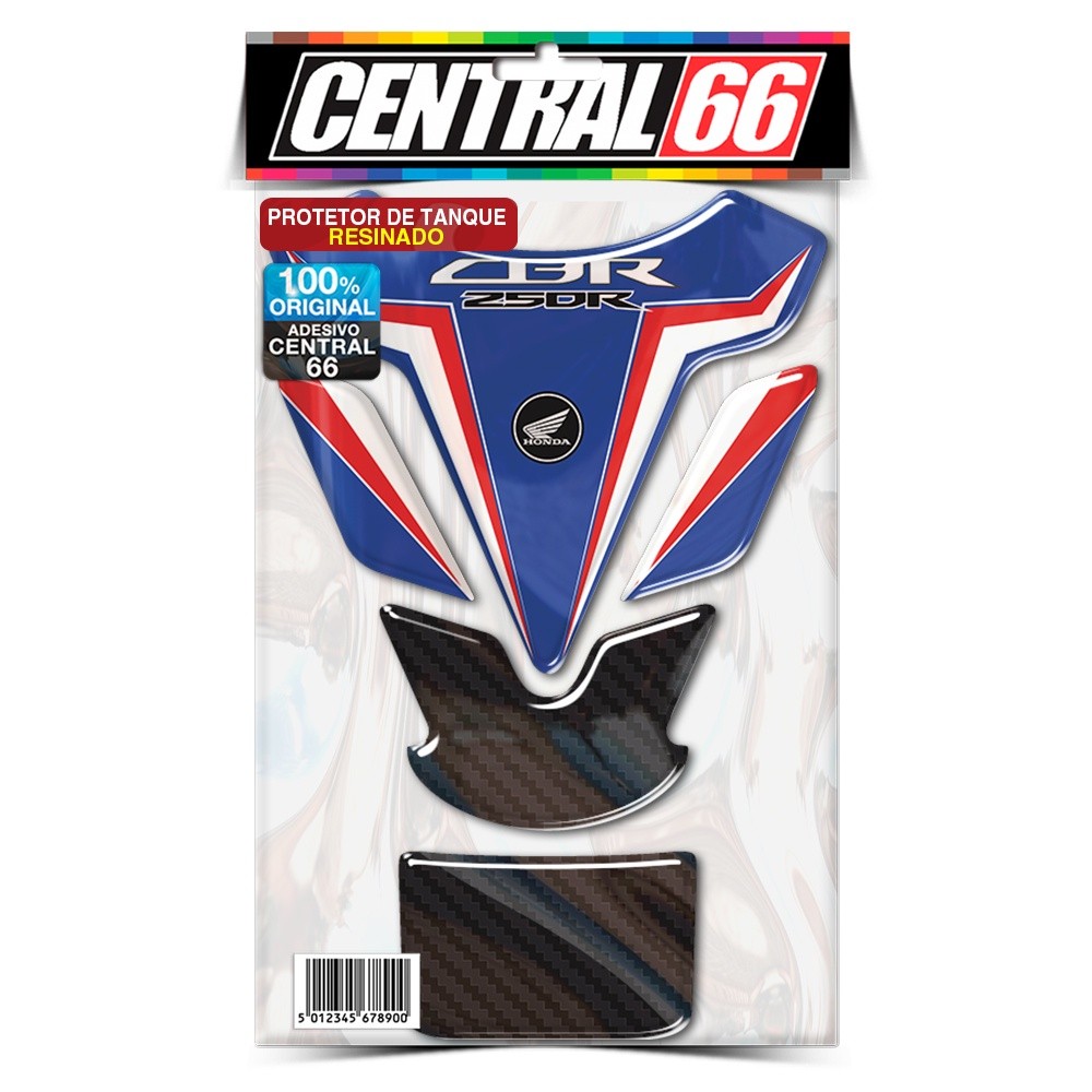 Tankpad Adesivo Resinado Moto Honda CBR 250R Azul Protetor Alto Relevo Emborrachado Altomotivo