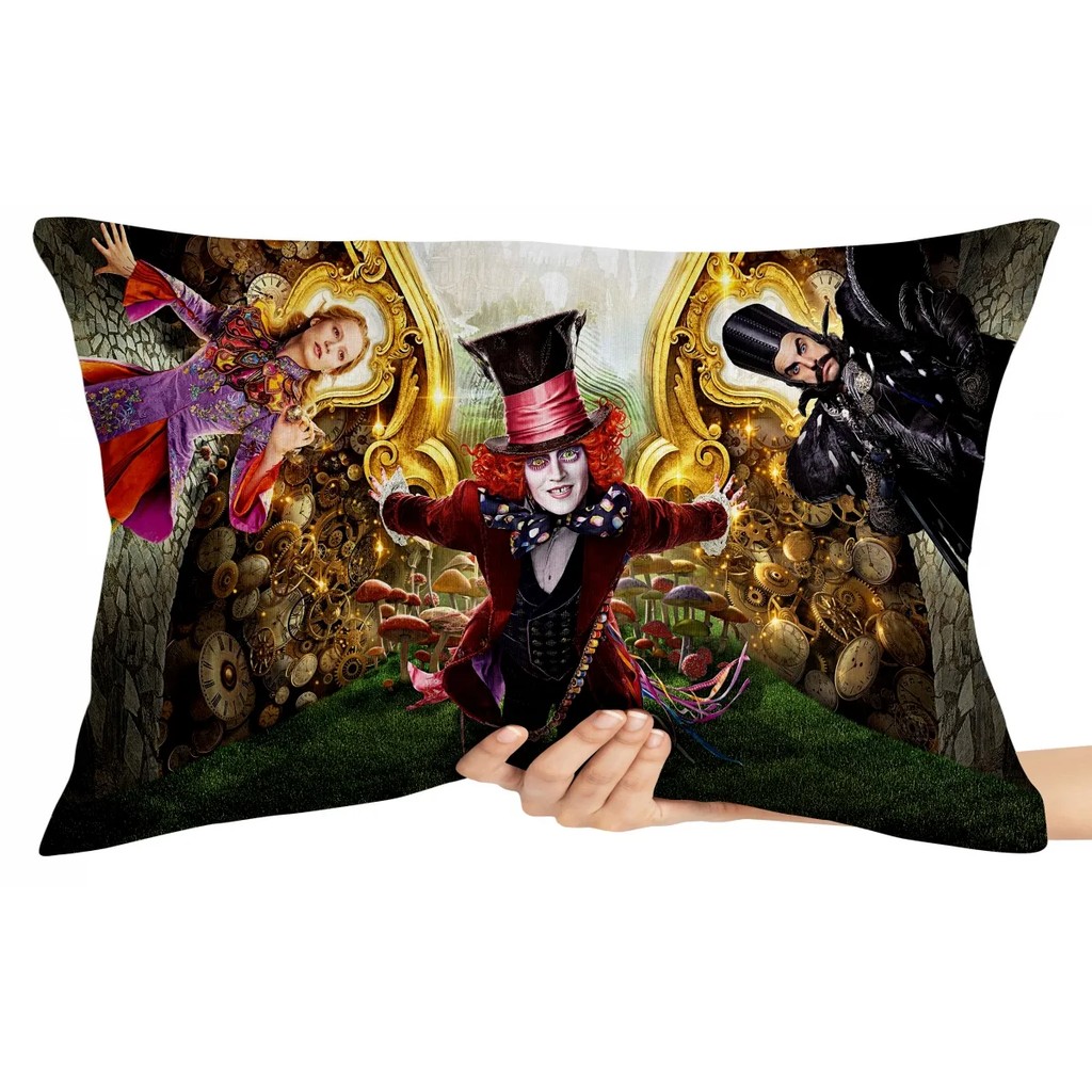 Almofada gigante 50x70 Chapeleiro Maluco Alice e o Tempo