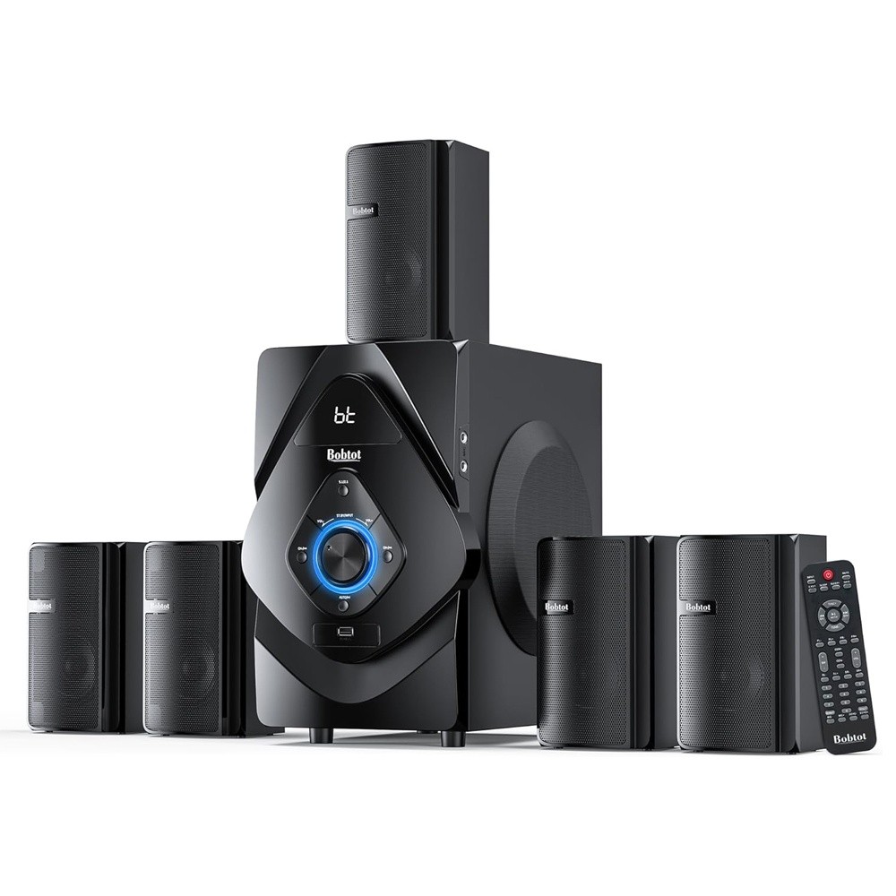 Sistema de Som Surround Bobtot 5.1 Home Theater 110V Preto