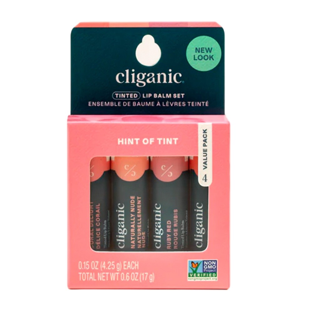 Conjunto Protetor Labial Cliganic Pacote com 4 unidades em Oferta na Shopee