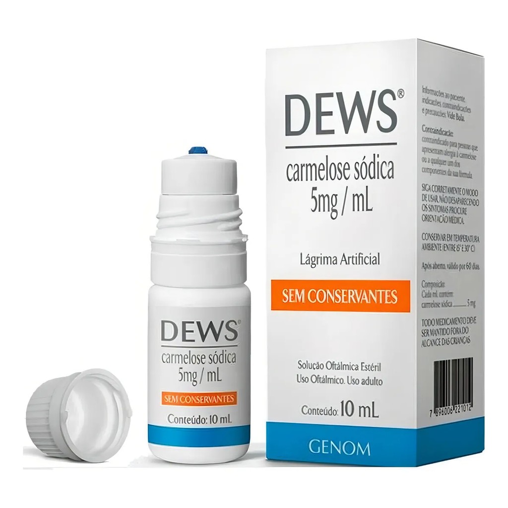 Dews Colírio SEM CONSERVANTES Lubrificante Ocular 5mg/ml Frasco 10ml