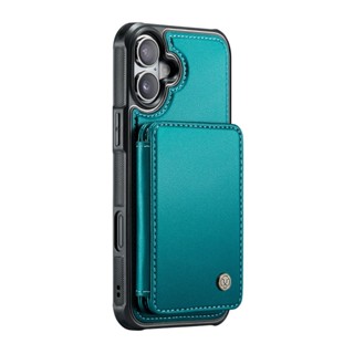 Capa Tipo Carteira Jeehood iPhone 16 6.1" Verde Azulado em Oferta na Shopee