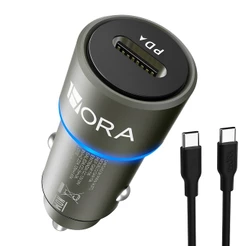 Carregador de Carro 1Hora 3A+Cabo Usb TipoC Carbon