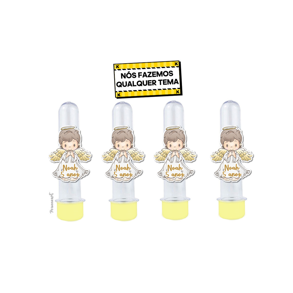 15 Apliques 3d para Tubete 13cm Aplique Tag Topper Personalizados tema anjinho