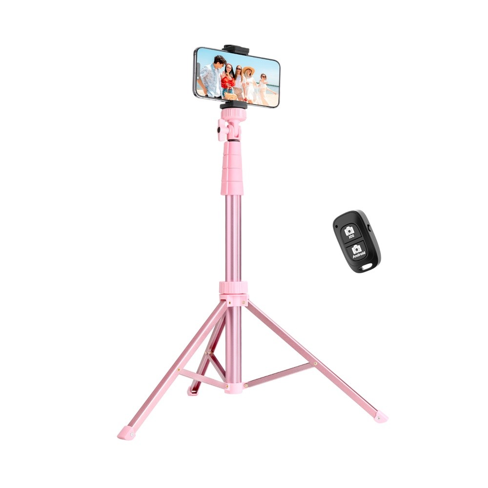 Tripé/Bastão Selfie Sensyne 72" p/Câmera Telefone Rosa em Oferta na Shopee