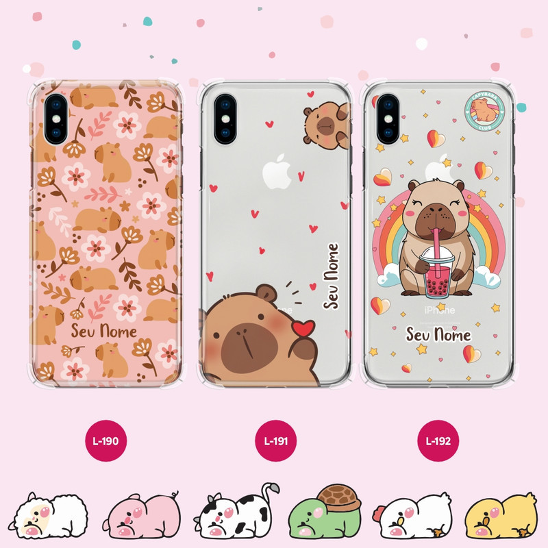 Capa Capinha - Samsung Galaxy S25 FE - Capivara e Animais Fofinhos Personalizada