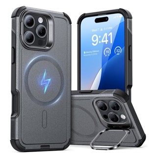 Capa iPhone 16 Pro Max Esr Cyber com Suporte Stash Cinza em Oferta na Shopee